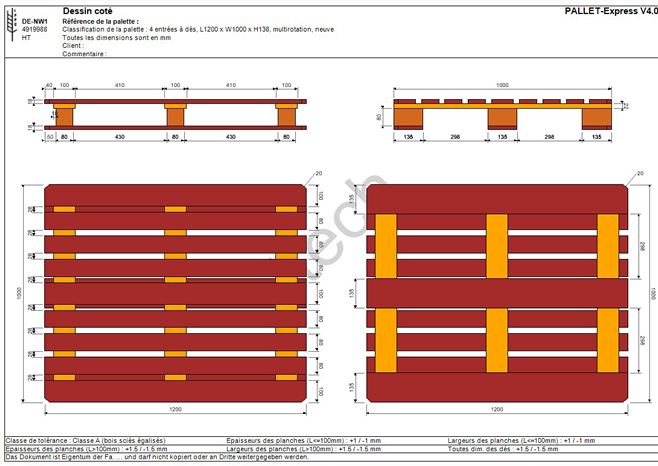 pallets with stringers, blocks, notched stringers, perimeter base, holed top decks, asymmetric pallets